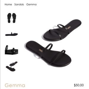 Black TKEES Gemma Sandal (Leather US 8, EU 39)